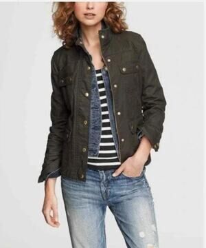 J. Crew Downtown Field Jacket Chore Coat Cotton Waxed Mossy Brown 19034 Small